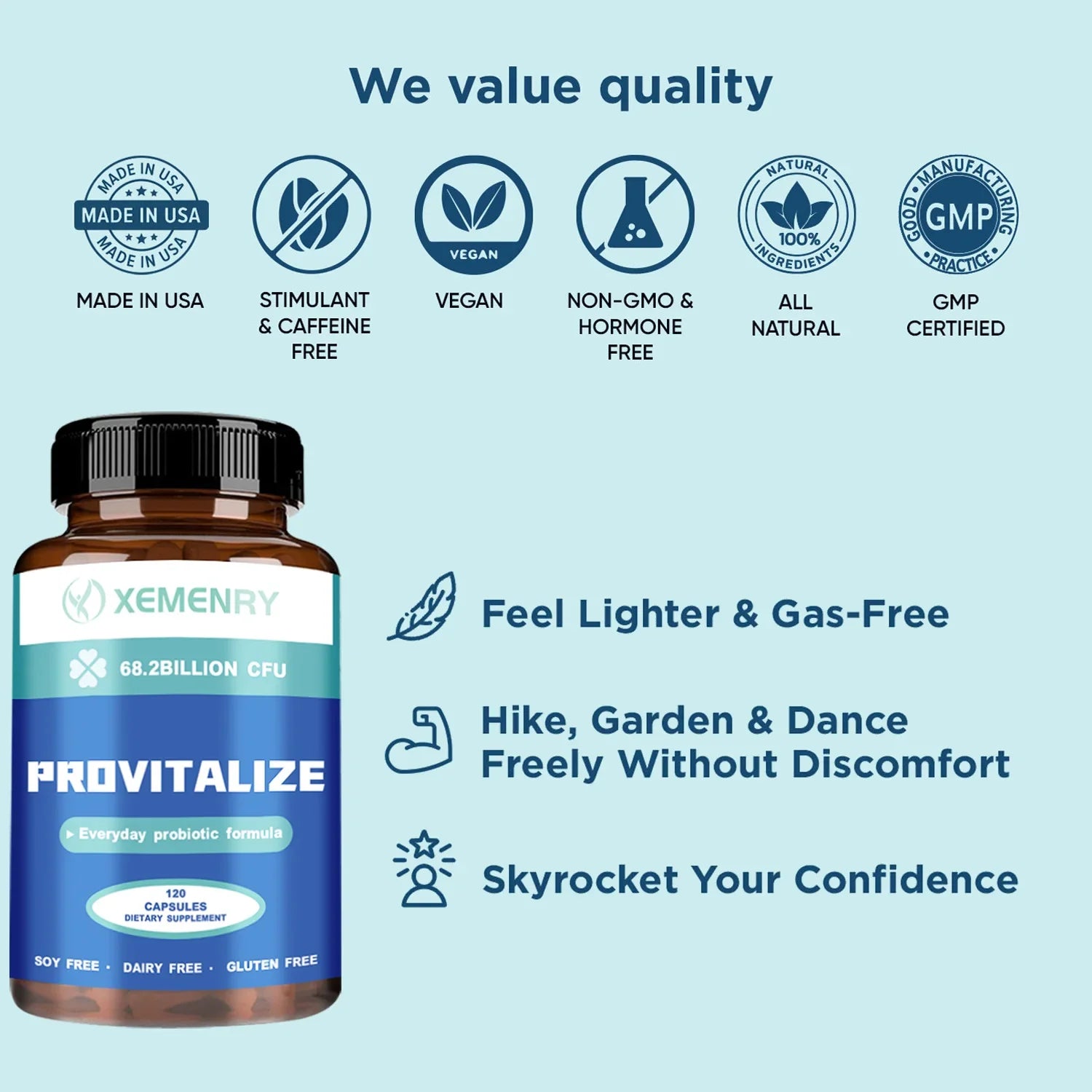 Provitalize - Probiotics for Women, Good for Digestive Health, Stomach Digestion, Relieve Flatulence and Constipation